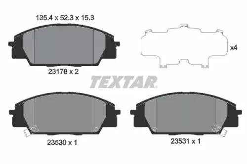 Textar Front Brake Pads Set For Acura Honda Civic Rsx S2000