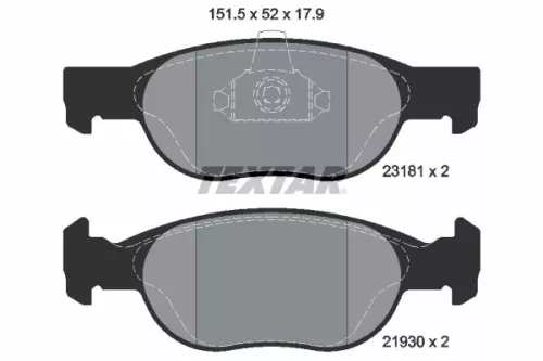 Textar Front Brake Pads Set For Fiat Lancia Punto Y
