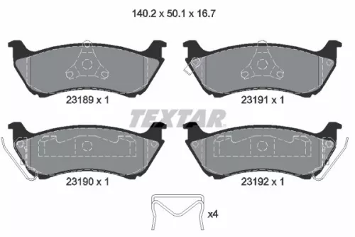 Textar Rear Brake Pads Set For Mercedes M-class