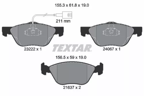 Textar Front Brake Pads Set For Fiat Bravo Grande Punto Marea