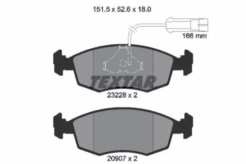 Textar Front Brake Pads Set For Fiat Palio