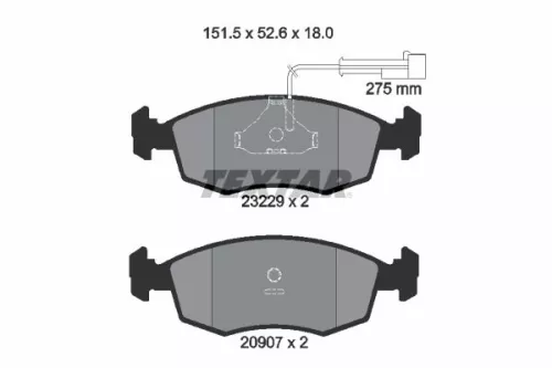 Textar Front Brake Pads Set For Lancia Dedra