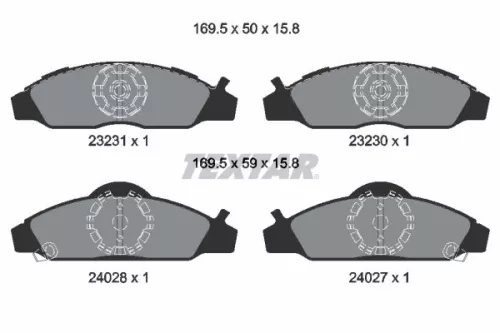 Textar Front Brake Pads Set For Daewoo Ssangyong Korando Musso Musso Sports