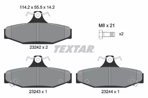 Textar Rear Brake Pads Set For Chevrolet Daewoo Ford Australia Holden Mitsubishi