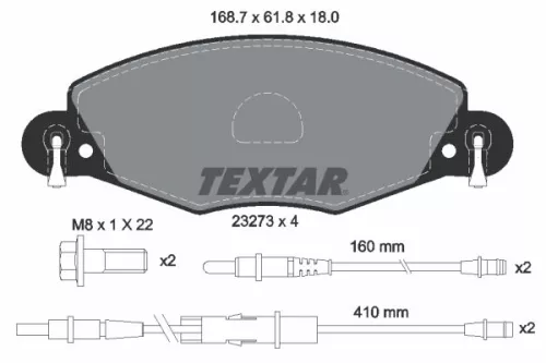 Textar Front Brake Pads Set For Citroën C5