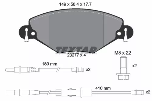 Textar Front Brake Pads Set For Citroën C5