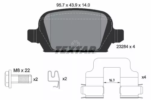 TEXTAR TEXTAR 2328404 Textar Rear Brake Pads Set For Holden Opel Vauxhall Barina Corsa Corsa Classic T 