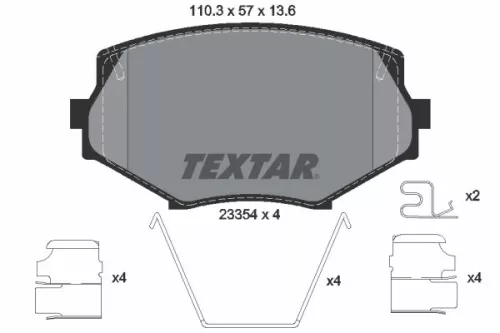 Textar Front Brake Pads Set For Eunos Mazda Mx-5 Roadster