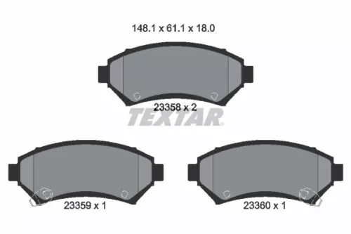 Textar Front Brake Pads Set For Buick Cadillac Chevrolet Mega Oldsmobile Opel Po
