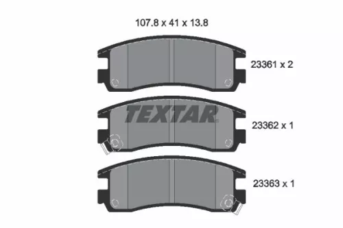 Textar Rear Brake Pads Set For Buick Cadillac Chevrolet Mega Oldsmobile Opel Pon