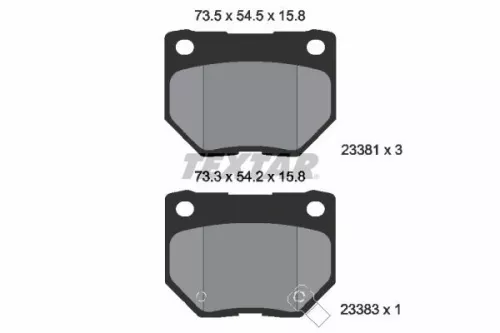 Textar Rear Brake Pads Set For Subaru Impreza