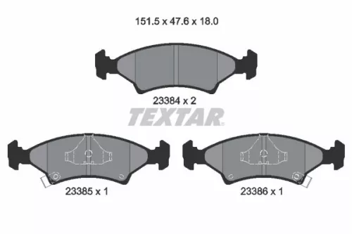 Textar Front Brake Pads Set For Kia Timor S5 Sephia Shuma