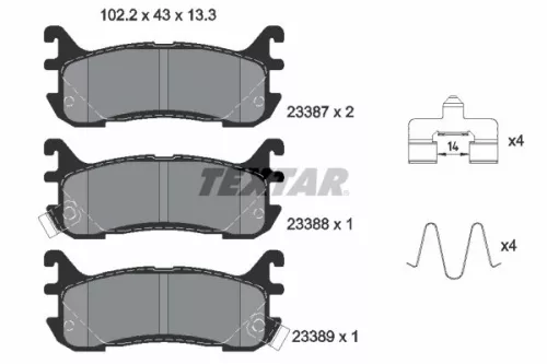 Textar Rear Brake Pads Set For Eunos Mazda 323 C 323 F 323 S Laser Mx-5 Roadster