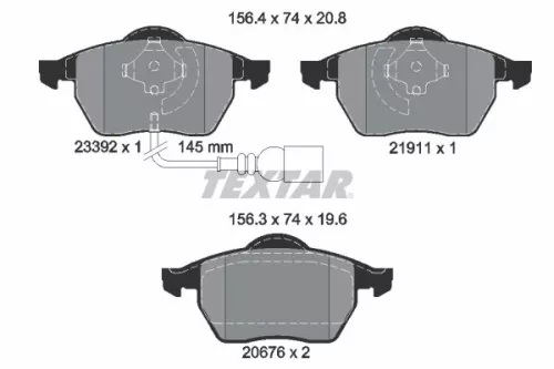 Textar Front Brake Pads Set For Audi Seat Skoda Vw Vw Vw (Svw) A3 Bora C-trek Go