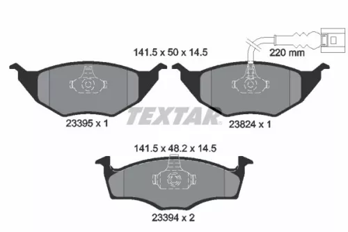 Textar Front Brake Pads Set For Audi A2
