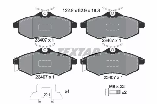 Textar Front Brake Pads Set For Citroën C2 C2 Enterprise C3