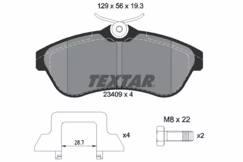 Textar Front Brake Pads Set For Citroën C2 C2 Enterprise C3