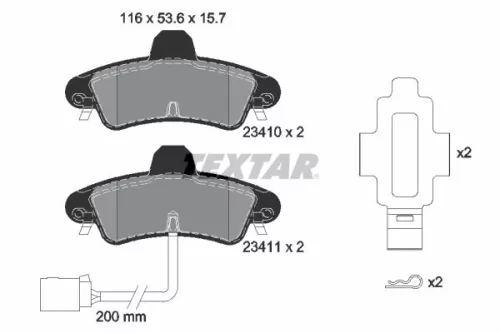 Textar Rear Brake Pads Set For Ford Ford Australia Ford Usa Mercury Contour Coug