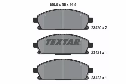 Textar Front Brake Pads Set For Acura Dongfeng (Dfac) Honda Infiniti Isuzu Nissa