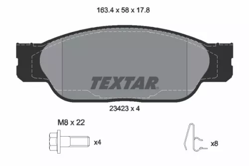 Textar Front Brake Pads Set For Ford Usa Jaguar Lincoln Ls S-type Thunderbird