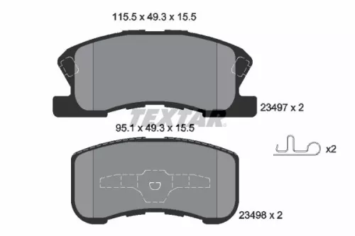 Textar Front Brake Pads Set For Daihatsu Datsun Perodua Toyota Agya Ayla Duet Go