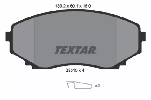 Textar Front Brake Pads Set For Mazda E Freda Mpv