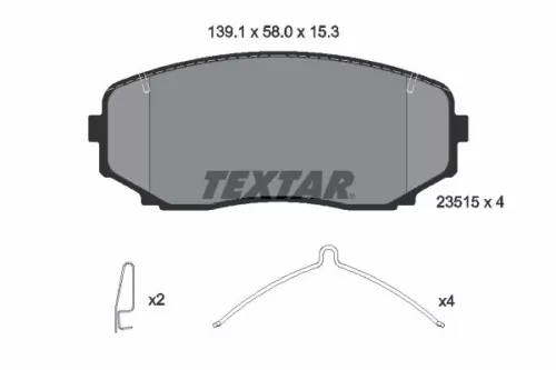 Textar Front Brake Pads Set For Mitsubishi Mitsubishi (Gac) Eclipse Cross Outlan