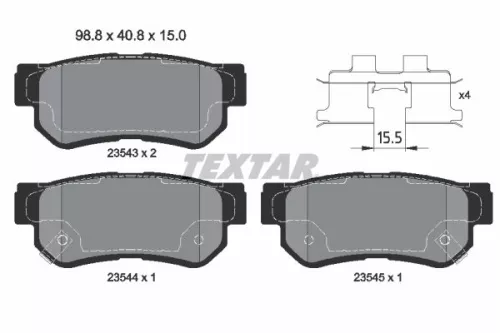 Textar Rear Brake Pads Set For Kia Magentis Opirus
