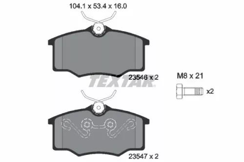 Textar Front Brake Pads Set For Vw Vw (Svw) Gol Parati Pointer Saveiro