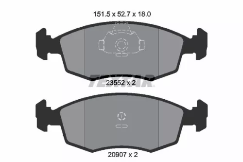 Textar Front Brake Pads Set For Fiat Linea Palio Punto Siena Strada