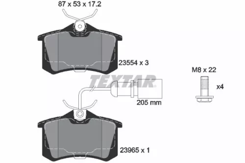 Textar Rear Brake Pads Set For Ford Seat Vw Alhambra Galaxy Sharan