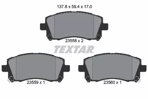 Textar Front Or Rear Brake Pads Set For Mitsubishi Subaru Delica Delica D5 Fores