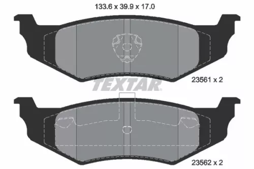 Textar Rear Brake Pads Set For Chrysler Dodge Plymouth 300m Avenger Breeze Carav