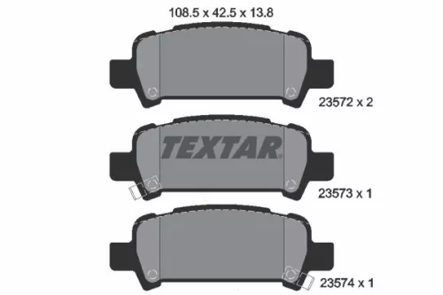Textar Rear Brake Pads Set For Saab Subaru 9-2x Baja Forester Impreza Legacy Out