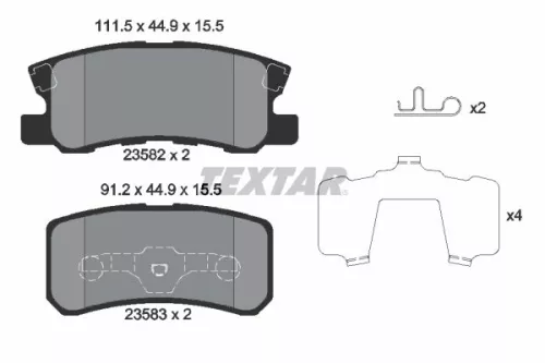 Textar Rear Brake Pads Set For Baic Chrysler Citroën Dodge Jeep Lancia Mitsubish