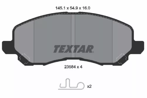 Textar Front Brake Pads Set For Baic Baic-orv Chrysler Citroën Dodge Jeep Mitsub