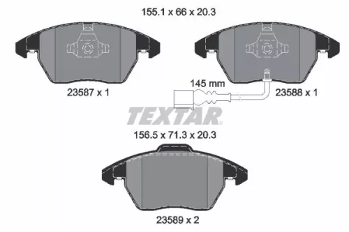 Textar Front Brake Pads Set For Audi Seat Skoda Skoda (Svw) Vw A1 A3 Altea Altea