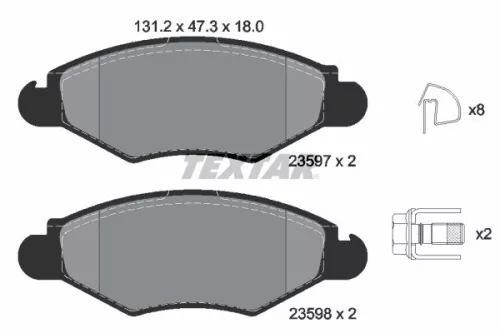 Textar Front Brake Pads Set For Citroën Naza Peugeot Peugeot (Df-psa) 206 206 Be