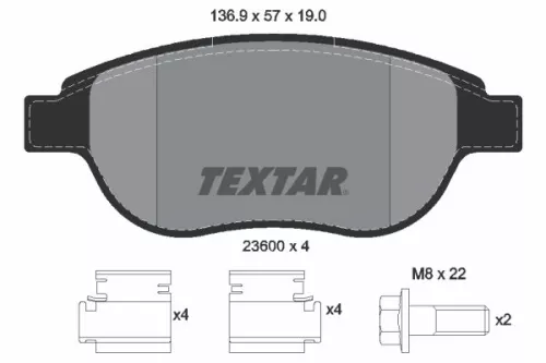 Textar Front Brake Pads Set For Citroën Emgrand Fengxing Fiat Geely Lancia Peuge