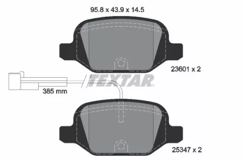 Textar Rear Brake Pads Set For Fiat 500 500 C