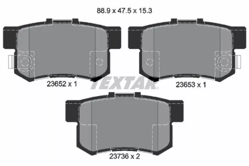 Textar Rear Brake Pads Set For Acura Great Wall Honda Accord Avancier Civic Cr-v