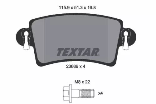 Textar Rear Brake Pads Set For Nissan Opel Renault Vauxhall Interstar Master Mov