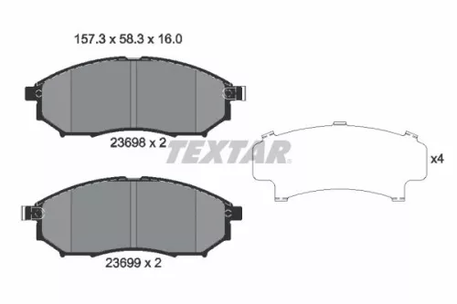 Textar Front Brake Pads Set For Infiniti Mitsubishi Nissan Renault Samsung Cedri
