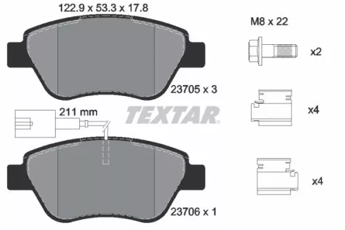Textar Front Brake Pads Set For Alfa Romeo Fiat Lancia 500 500 C Bravo Doblo Fio