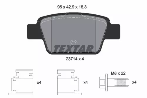 Textar Rear Brake Pads Set For Alfa Romeo Chrysler Fiat Lancia Bravo Bravo Van D