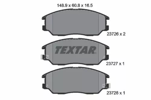 Textar Front Brake Pads Set For Hyundai Kia Kia (Dyk) Ssangyong Carnival Equus /