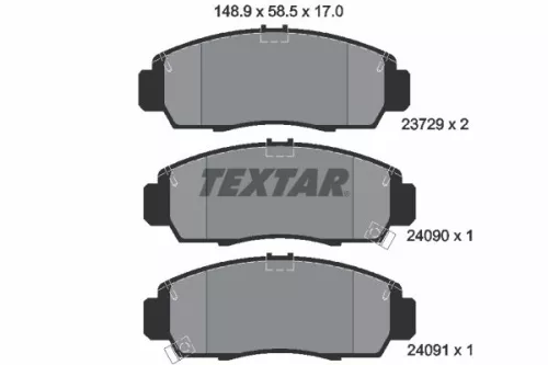 Textar Front Brake Pads Set For Acura Byd Gmc Honda Honda (Gac) Proton Accord Av