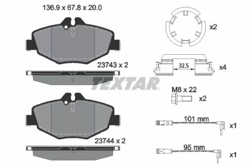 Textar Front Brake Pads Set For Mercedes Mercedes (Bbdc) E-class