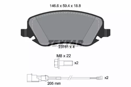 Textar Front Brake Pads Set For Lancia Thesis