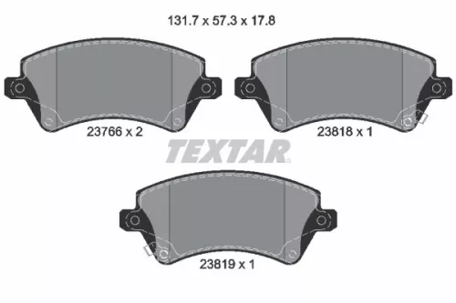 Textar Front Brake Pads Set For Toyota Corolla